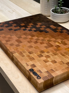 Pixelated Ombre End Grain Cutting Board #1 (21 x 13.5 x 1.5)