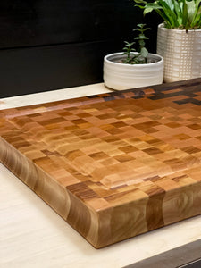 Pixelated Ombre End Grain Cutting Board #1 (21 x 13.5 x 1.5)