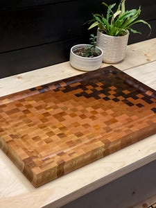 Pixelated Ombre End Grain Cutting Board #1 (21 x 13.5 x 1.5)