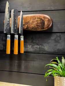 Rare Bastogne Walnut Magnetic Knife Pebble - 6 Knives (A)