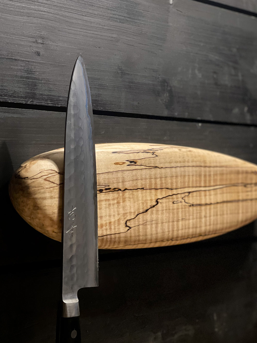 Highly Figured Spalted Maple Magnetic Knife Pebble - 6 Knives