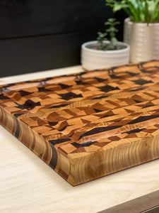 Kaleidoscopic End Grain Cutting Board #1 (19.5 x 13.5 x 1.5)