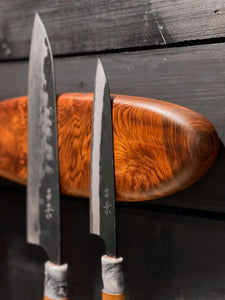Rare Redwood Burl Magnetic Knife Pebble (5 Knives)