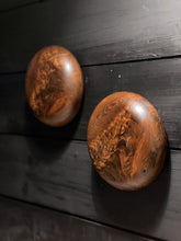 Matching Pair of Rustic Black Walnut Magnetic Knife Pebbles  (Set holds 4 knives)
