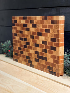 Brick Wall End Grain Cutting Board (18" x 12.5" x 1.5")